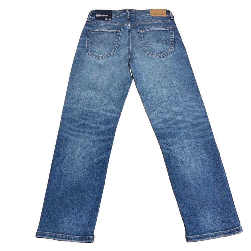 American Eagle nwt Athletic Straight Jeans 28x28 Airflex+ Indigo Waters Blue - Picture 4 of 6